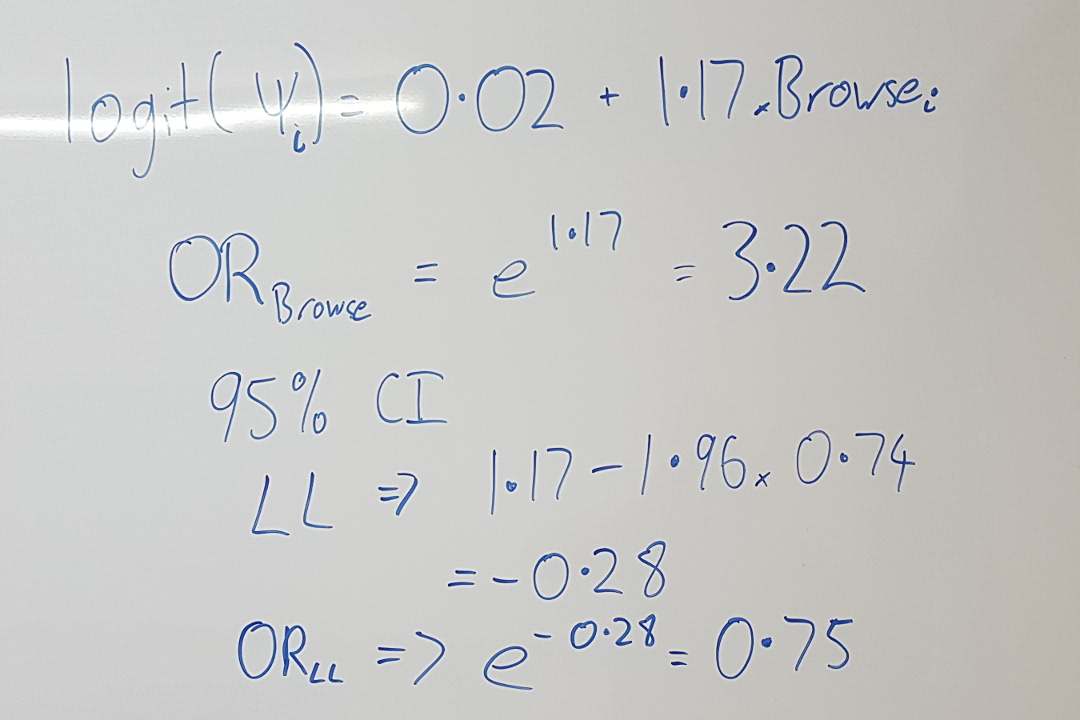 How to calculate odds ratios from logistic regression coefficients